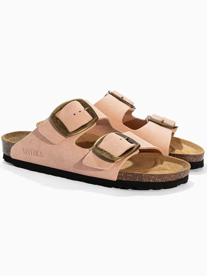 Leren slippers "Alicante" zalmroze