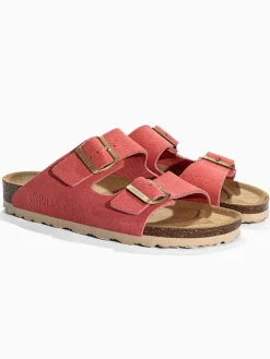 Leren slippers "Atlas" koraalrood