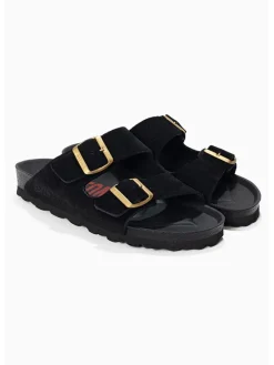 Leren slippers "Atlas" zwart