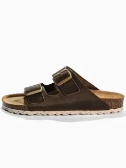 Leren slippers "Bali" bruin