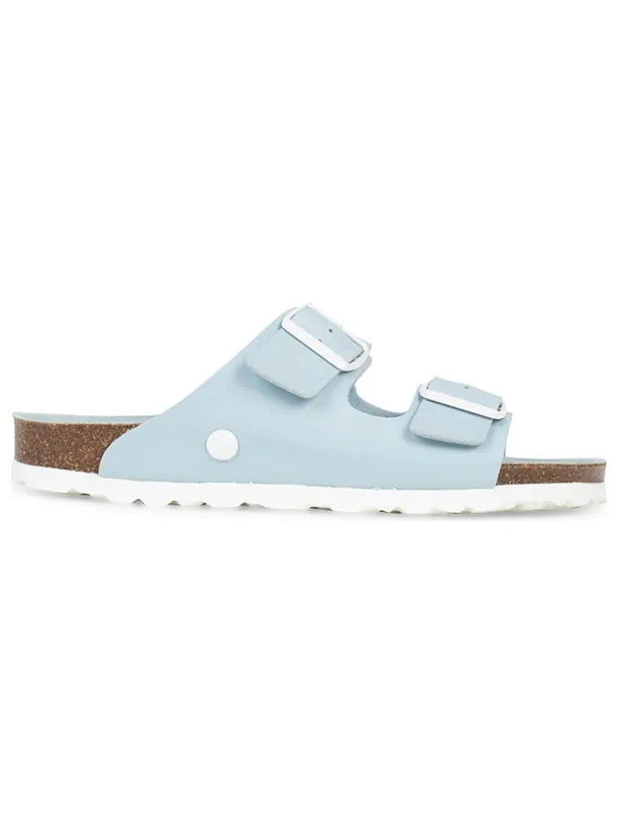 Leren slippers "Bali" lichtblauw