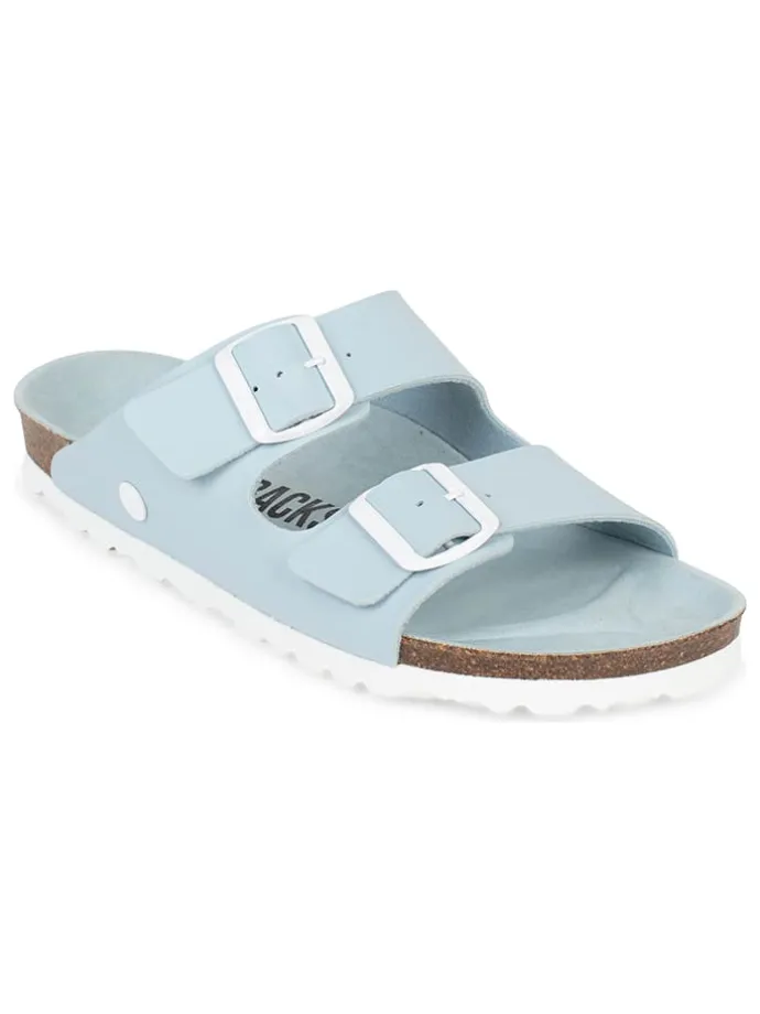 Leren slippers "Bali" lichtblauw