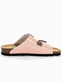 Leren slippers "Bali" lichtroze