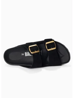 Leren slippers "Bali" zwart