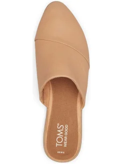 Leren slippers beige