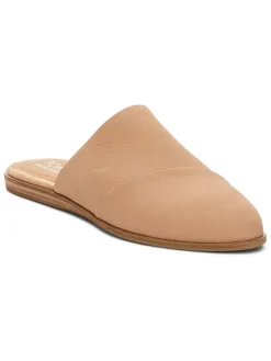 Leren slippers beige