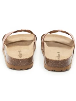 Leren slippers bruin