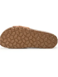 Leren slippers bruin