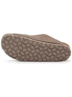 Leren slippers bruin