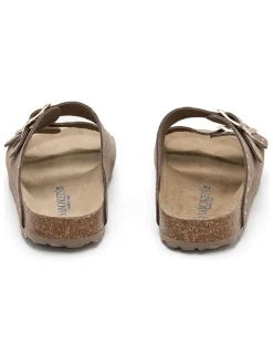 Leren slippers bruin