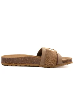 Leren slippers bruin