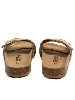 Leren slippers bruin