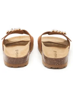 Leren slippers bruin