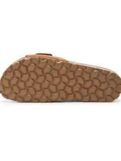 Leren slippers bruin