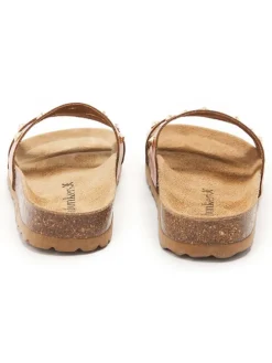 Leren slippers bruin