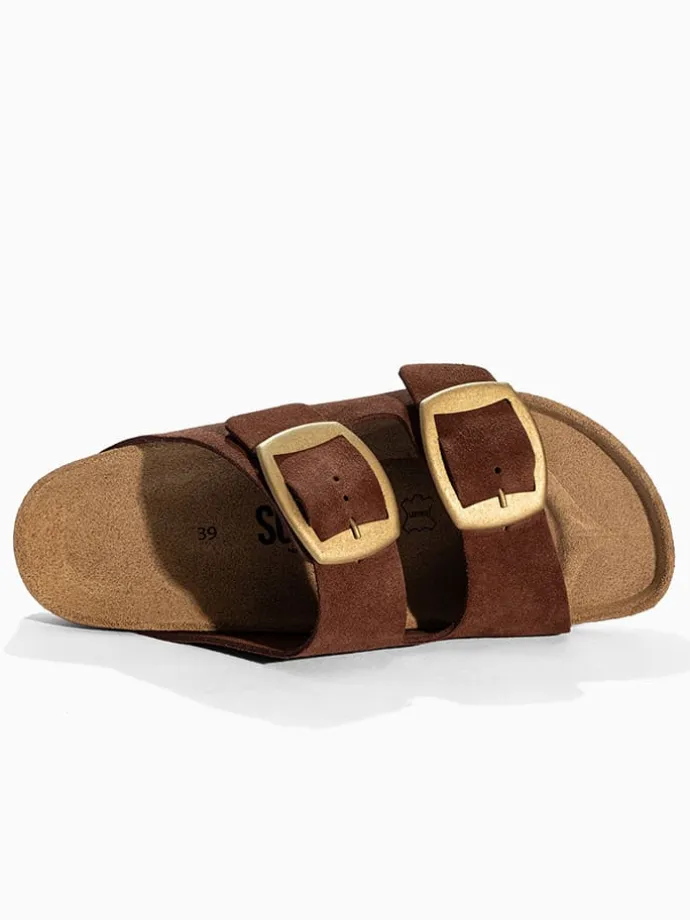 Leren slippers "Calen" bruin