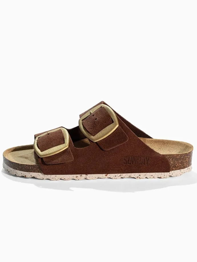 Leren slippers "Calen" bruin