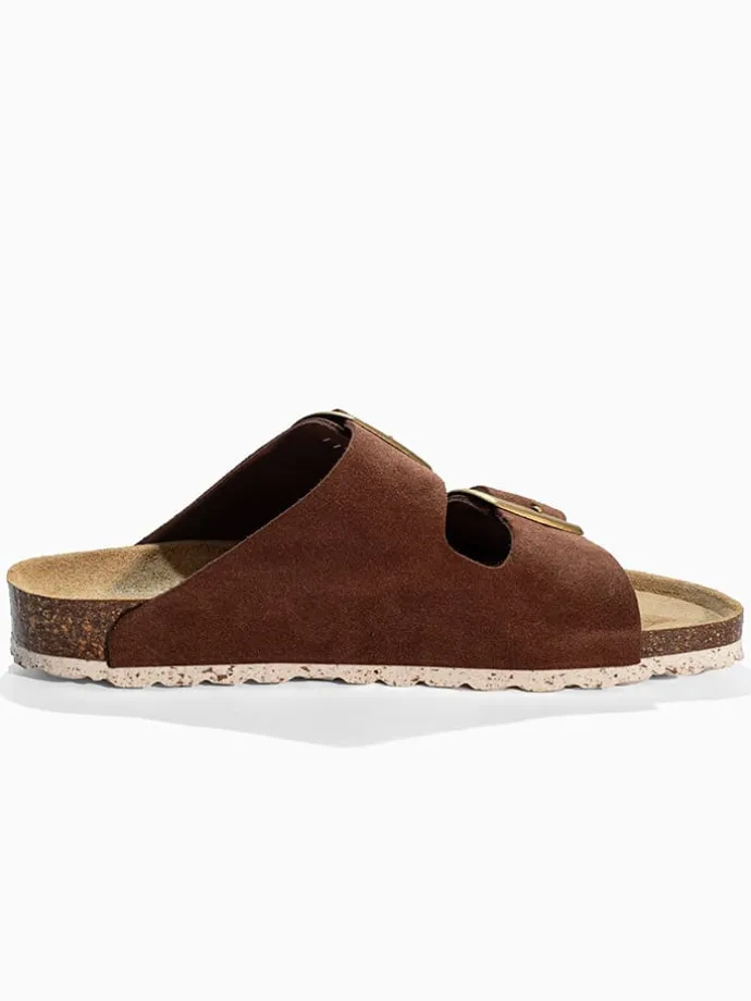 Leren slippers "Calen" bruin