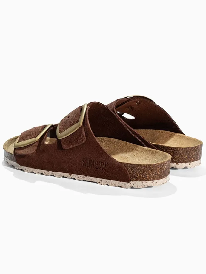 Leren slippers "Calen" bruin