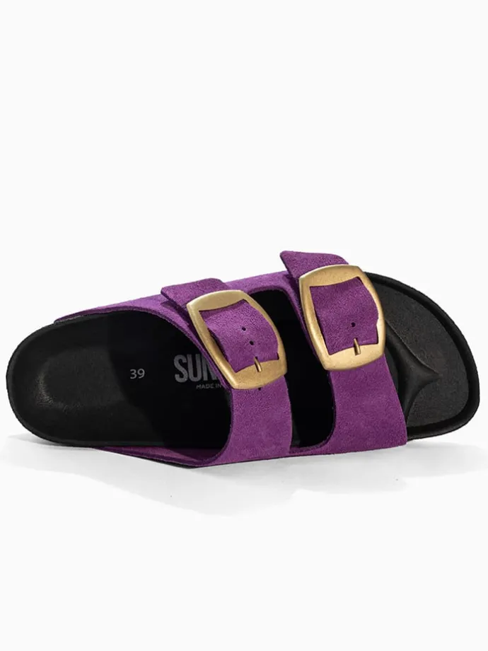 Leren slippers "Calen" paars