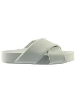 Leren slippers "Celeste" lichtblauw