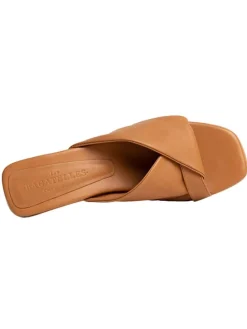 Leren slippers "Coahoma" lichtbruin