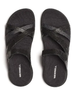 Leren slippers "District 4" zwart