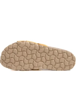 Leren slippers geel