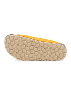 Leren slippers geel