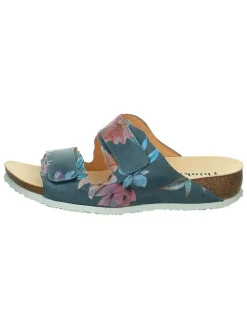 Leren slippers "Julia" blauw