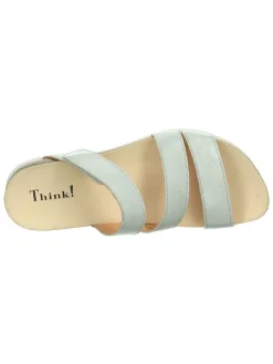 Leren slippers "Julia" grijs