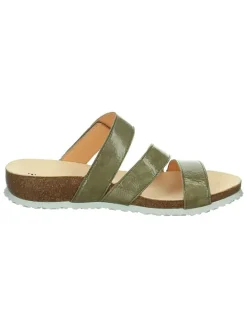 Leren slippers "Julia" groen