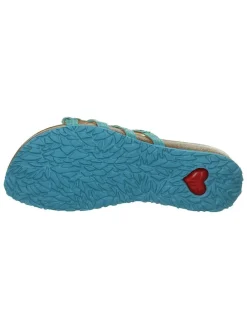 Leren slippers "Julia" turquoise