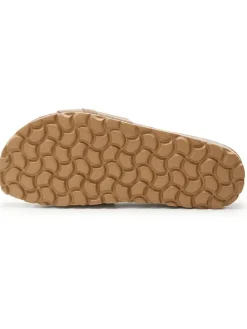 Leren slippers lichtbruin