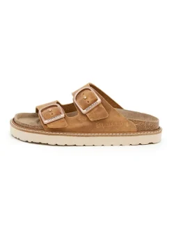 Leren slippers lichtbruin