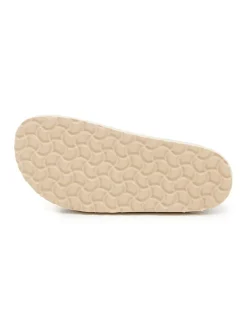 Leren slippers lichtbruin