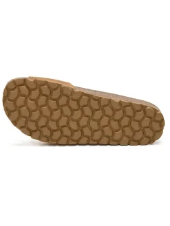 Leren slippers lichtbruin