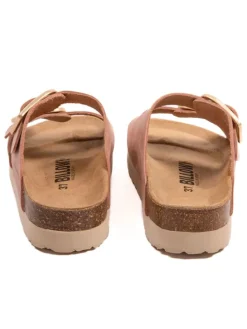 Leren slippers lichtroze