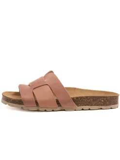 Leren slippers lichtroze