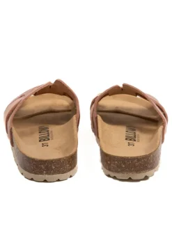 Leren slippers lichtroze
