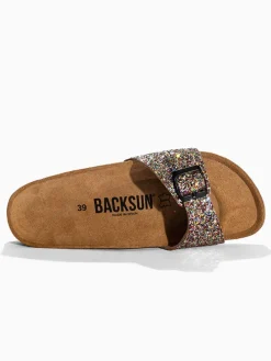 Leren slippers "Paris" meerkleurig