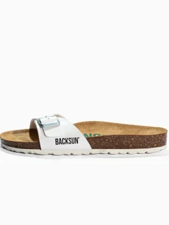 Leren slippers "Paris" wit