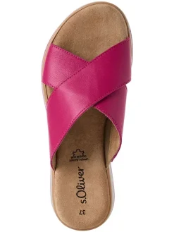 Leren slippers roze