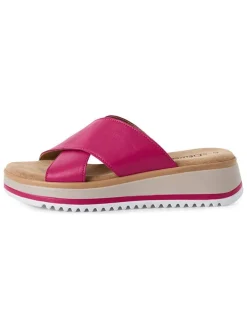 Leren slippers roze