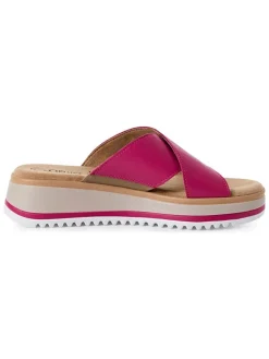 Leren slippers roze