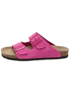 Leren slippers roze