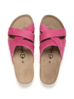 Leren slippers roze