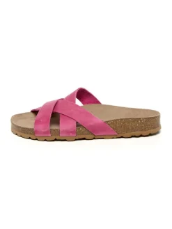 Leren slippers roze