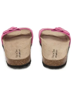 Leren slippers roze