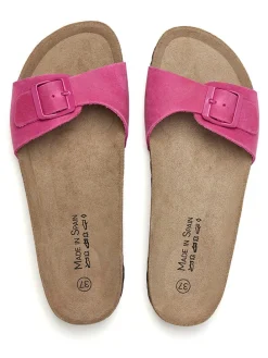 Leren slippers roze